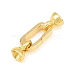 Brass Fold Over Clasps, Rack Plating, Long-Lasting Plated, Lead Free & Cadmium Free, Golden, 25.5mm(KK-CBA3CA1-04G)