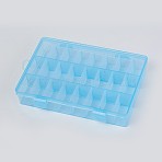 Plastic Removable Bead Containers, with Lid, 24 Compartments, Rectangle, Deep Sky Blue, 19.5x13x3.6cm(CON-WH0070-84B)