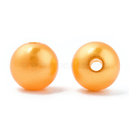Spray Painted ABS Plastic Imitation Pearl Beads, Round, Dark Orange, 10x9.5mm, Hole: 2mm, about 1040 pcs/500g(OACR-T015-05C-18)