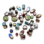 Mixed Style Glass Beads, Mixed Shapes, Mixed Color, 8~19x8.5~17x5~10mm, Hole: 1.4mm, about 100pcs/bag(GLAA-O021-02M)