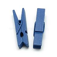 Dyed Wooden Craft Pegs Clips, Dark Blue, 35x7x10mm(WOOD-R249-013B)