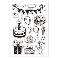PVC Plastic Stamps, for DIY Scrapbooking, Photo Album Decorative, Cards Making, Stamp Sheets, Birthday Themed Pattern, 16x11x0.3cm(DIY-WH0167-56-29)