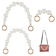 3Pcs 3 Style Acrylic Imitation Pearl Beaded Bag Handles Extender, with Alloy Spring Gate Rings, Seashell Color, 13~29.6cm 1pc/style(FIND-FG0002-89)