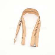 Garment Accessories, Nylon Closed-end Zipper, Zip-fastener Components, Bisque, 40x3.3x0.2cm(FIND-WH0059-25D)