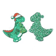 Acrylic Pendants, Christmas Theme, Dinosaur, 39.5x31x2mm, Hole: 1.4mm(ACRC-Z001-03)
