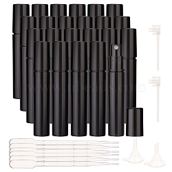 80 Sets 3ML Plastic Spray Bottles with 2Pcs Mini Transparent Plastic Funnel Hopper, 6Pcs 2ml Disposable Plastic Dropper and 2pcs Plastic Pump, Black, 1.2~14.5x0.25~6.7cm(MRMJ-BC0003-28B)