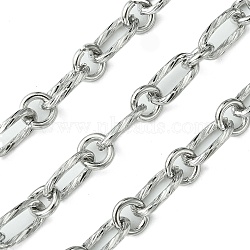 304 Stainless Steel Chains, Unwelded, with Spool, Stainless Steel Color, 12x6x1.5mm(CHS-Q005-01P)