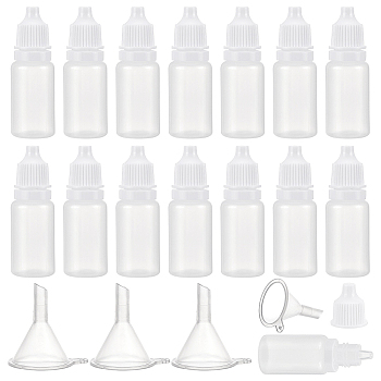 100Pcs Plastic Eye Dropper Bottles, with 10Pcs 2ML Dopper & 10Pcs Hopper, for Ear Drops, Essential Oils and Various Liquids, Clear, Bottle: 6.1cm, Capacity: 10ml(0.34 fl. oz)