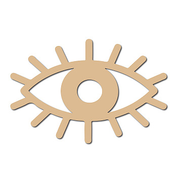 Laser Cut Unfinished Basswood Wall Decoration, for Kids Painting Craft, Home Decoration, Eye Pattern, 20x30x0.5cm