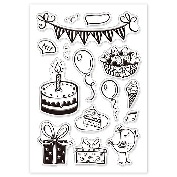 PVC Plastic Stamps, for DIY Scrapbooking, Photo Album Decorative, Cards Making, Stamp Sheets, Birthday Themed Pattern, 16x11x0.3cm