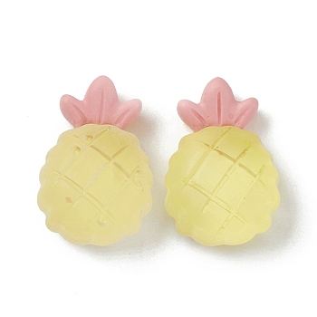 Transparent Resin Decoden Cabochons, Imitation Food, Pineapple, Yellow, 19.5x13x9.5mm