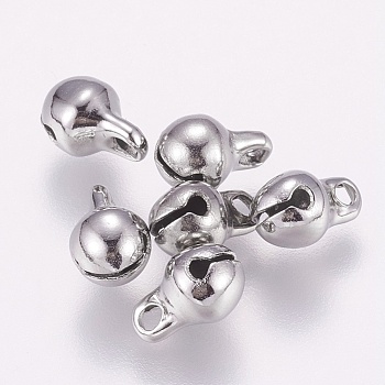 304 Stainless Steel Charms, Bell Shape, Stainless Steel Color, 8x5x5mm, Hole: 1.5mm