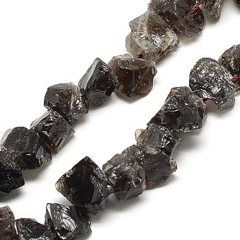 Natural Smoky Quartz Beads Strands, Nuggets, 7~15x9.5~13x9.5~13mm, Hole: 1mm, about 43~45pcs/strand, 15.7 inch