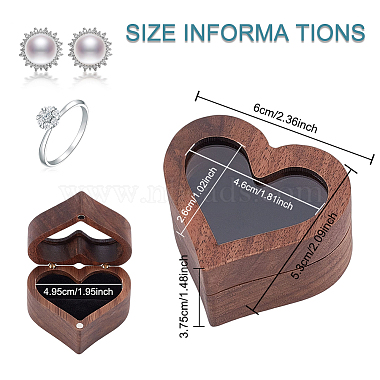 коробки для хранения колец из дерева в форме сердца(CON-WH0087-50)-2