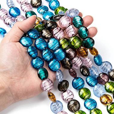 Chapelets de perles de feuille d'argent en verre(X-SL109)-7