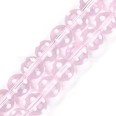Pearl Pink Round Lampwork Beads