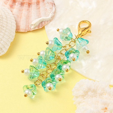 Trumpet Flower Glass Pendant Decorations(HJEW-YW0001-02A)-5