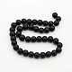 Black Opaque Glass Round Beads Strands(X-GR8mm27Y)-2