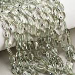 Natural Green Quartz Beads Strands, Faceted, Oval, 6.5~9.5x5~7.5x3.5~5mm, Hole: 0.7mm, about 45pcs/strand, 15.98''(40.6cm)(GG-CBA1668-B01-01)
