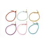 Couple Adjustable Nylon Cord Bracelets, Bolo Bracelets, Slider Bracelets, Box Chains, with Brass Findings, Long-Lasting Plated, Real 24K Gold Plated, Mixed Color, 9-1/4 inch(23.5cm), 2~3.5mm(BJEW-F362-B-G)