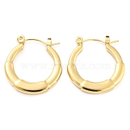 Ring 304 Stainless Steel Hoop Earrings for Women, Real 14K Gold Plated, 24x22x3mm(EJEW-C067-10G)
