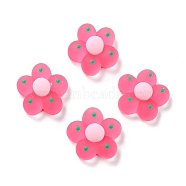 Translucent Resin Cabochons, Imitation Jelly, Flower, Hot Pink, 17.5x18x7.5mm(CRES-A049-06C)