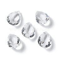 Transparent Glass Rhinestone Cabochons, Faceted, Pointed Back, Teardrop, Clear, 14x10x6mm(RGLA-B003-08A-10)