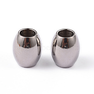Barrel 202 Stainless Steel Spacer Beads, Stainless Steel Color, 7x6mm, Hole: 3mm(STAS-L176-03P)