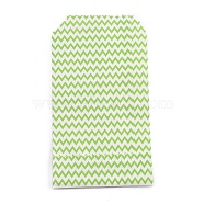 White Kraft Paper Bags, No Handles, Storage Bags, Wave Pattern, Wedding Party Birthday Gift Bag, Pale Green, 15x8.3x0.02cm(CARB-I001-03D)