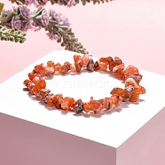 Carnelian(Dyed) Chips Stretch Bracelets, Inner Diameter: 2-1/8~2-1/4 inch(5.3~5.6cm)(BJEW-JB01308-04)