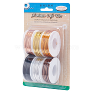 BENECREAT Round Aluminum Wire, Mixed Color, 12 Gauge, 2mm, 5.8m/roll, 6 colors, 1roll/color, 6rolls/set(AW-BC0003-28-2.0mm)