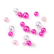 Resin Beads, No Hole, Imitation Pearl, Round, Hot Pink, 2.5~5mm, about 350~500pcs/bag(RESI-TAC0005-06H)
