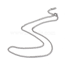 304 Stainless Steel Rolo Chain Necklace for Men Women, Stainless Steel Color, 15.67 inch(39.8cm)(NJEW-K245-022A)
