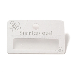 Paper & Plastic Single Earring Display Card with Word Stainless Steel, Used For Earrings, Rectangle, White, 3.15x5x0.9cm(CDIS-L009-11)