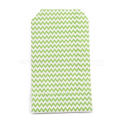 White Kraft Paper Bags, No Handles, Storage Bags, Wave Pattern, Wedding Party Birthday Gift Bag, Pale Green, 15x8.3x0.02cm(CARB-I001-03D)