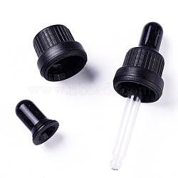 Straight Tip Glass Droppers, with Rubber Bulb and Screw Cap, for Glass Essential Oils Dropper Bottles, Black, 8.15x2.5cm(MRMJ-XCP0001-01)