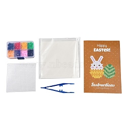 8 Colors DIY Fuse Beads Kit, with Square Shape ABC Plastic Pegboards, Ironing Paper and Plastic Tweezers, Mixed Color, 5x5mm, Hole: 3mm, 480pcs(DIY-X0295-01A-5mm)