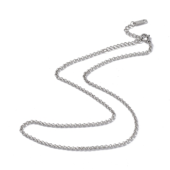 304 Stainless Steel Rolo Chain Necklace for Men Women, Stainless Steel Color, 15.67 inch(39.8cm)