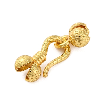 Rack Plating Brass Hook and S-Hook Clasps, Cadmium Free & Lead Free, Long-Lasting Plated, Real 18K Gold Plated, 22mm