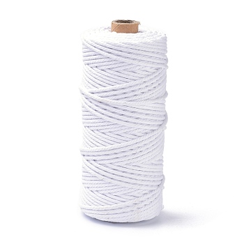 Cotton String Threads, for DIY Crafts, Gift Wrapping and Jewelry Making, White, 3mm, about 109.36 Yards(100m)/Roll