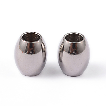 Barrel 202 Stainless Steel Spacer Beads, Stainless Steel Color, 7x6mm, Hole: 3mm
