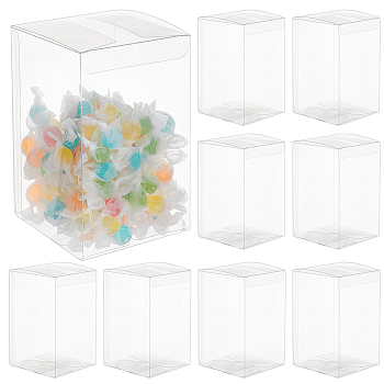 15Pcs Rectangle Transparent Plastic PVC Box Gift Packaging, Waterproof Folding Box, for Toys & Molds, Clear, Box: 9x9x14.1cm