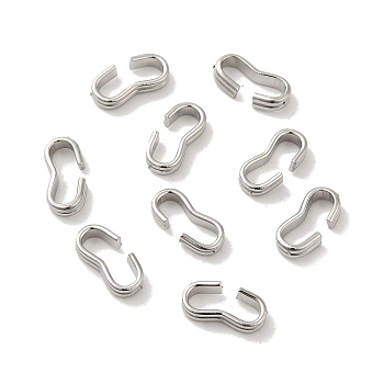 304 Stainless Steel Quick Link Connectors, Chain Findings, Number 3 Shaped Clasps, Stainless Steel Color, 13x6.5x2mm