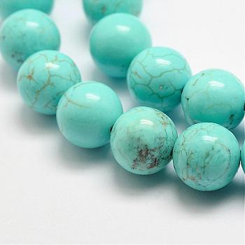 Natural Magnesite Beads Strands, Dyed & Heated, Round, 4mm, Hole: 1mm, about 94pcs/strand, 15.3 inch(39cm)