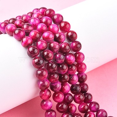 Natural Rose Tiger Eye Beads Strands(G-G099-6mm-12)-4