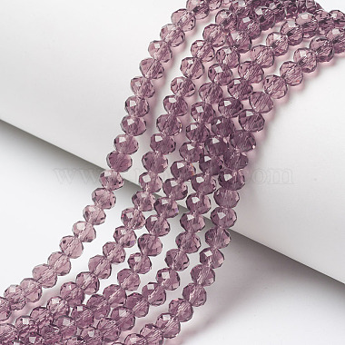Pale Violet Red Rondelle Glass Beads