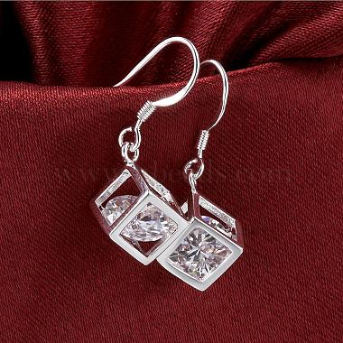 Elegant Fashion Cube Brass Cubic Zirconia Dangle Earrings(EJEW-BB07973-S)-4