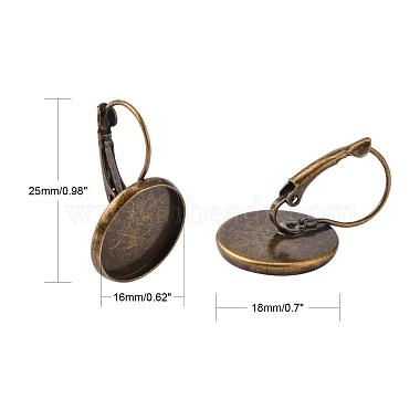 Accessoires dormeuses d'oreilles en laiton(KK-C1244-16mm-AB-NR)-2