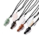 Gemstone Pendulum Shape Pendant Necklace with Nylon Cord for Women(G-A210-07)-1