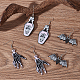 3 Pairs 3 Style Skeleton Hand & Bat & Bottle Acrylic Dangle Earrings for Halloween(EJEW-AN0002-93)-7